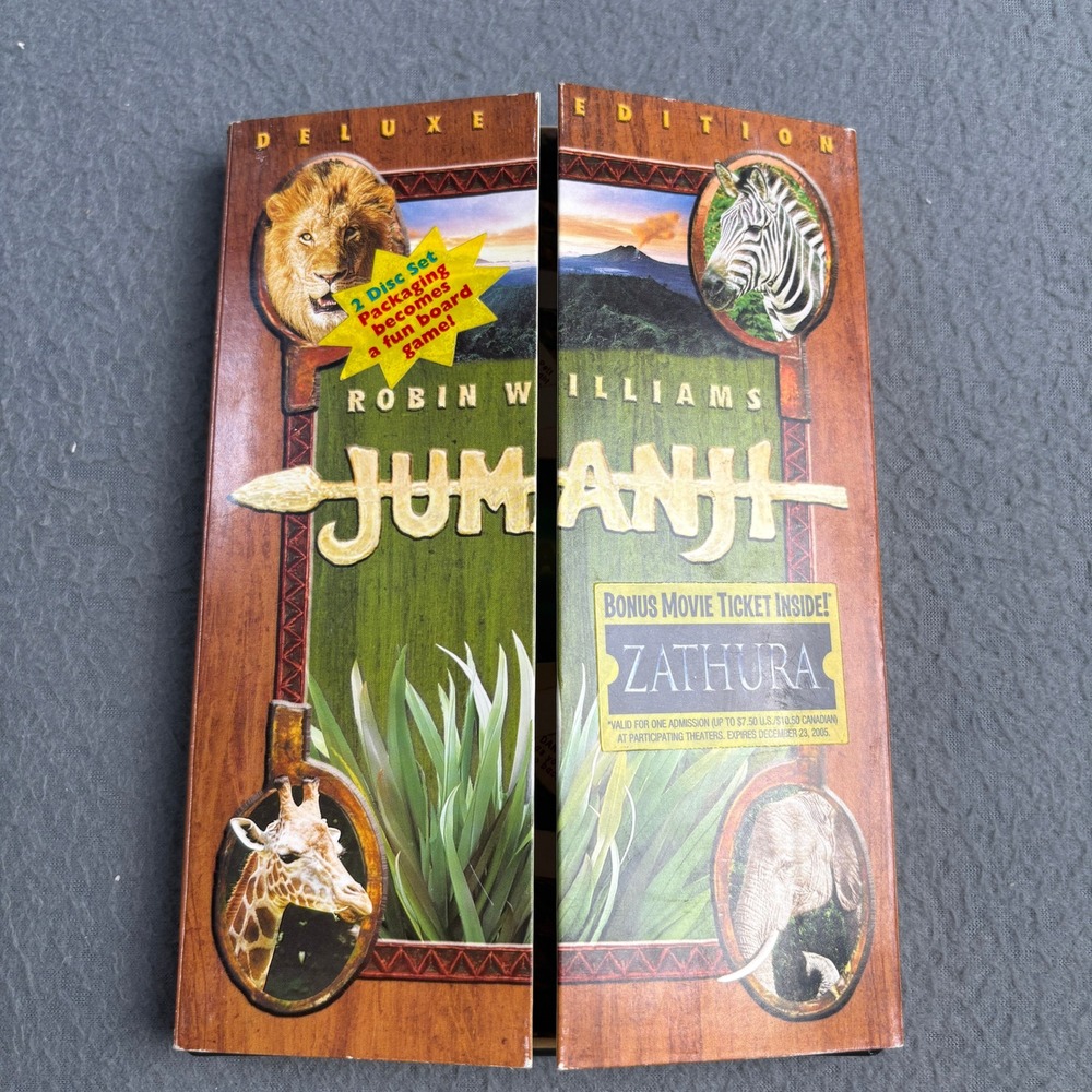 Jumanji Deluxe Edition 2-Disc DVD Board Game Packaging Robin Williams 2005